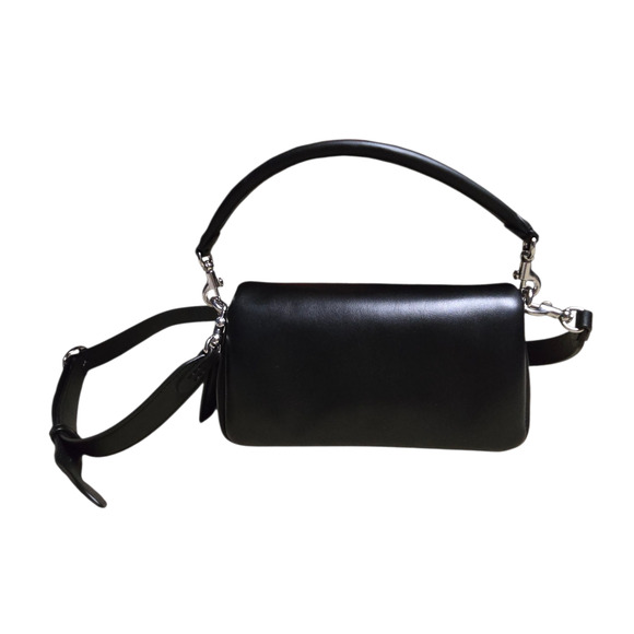 Coach Pillow Tabby Shoulder Bag 20 Black Nappa Leather with Silver Hardware - Picture 5 of 13